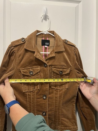 Kut From The Kloth Kyra Jacket Brown Corduroy Size XS Button Pockets - Picture 8 of 8