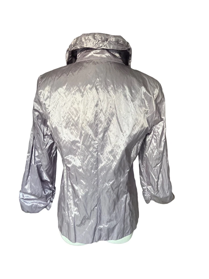 Chicos металлический оборкой воротник куртка размер M лаванда мерцающий гофрированный заявление  - Изображение 4 из 4