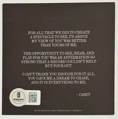 Keshi SIGNED Album Photo Picture Art Card & Requiem CD BAS Beckett