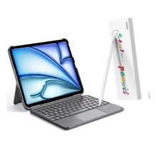 iPad Keyboard Case for iPad 10th Gen Ultralight W/ Touchpad Gray + Stylus Pen PD