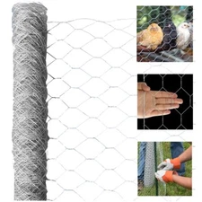 LABLT 48"x150' Galvanized Poultry Net Metal Mesh Fencing Chicken Wire 2in Holes
