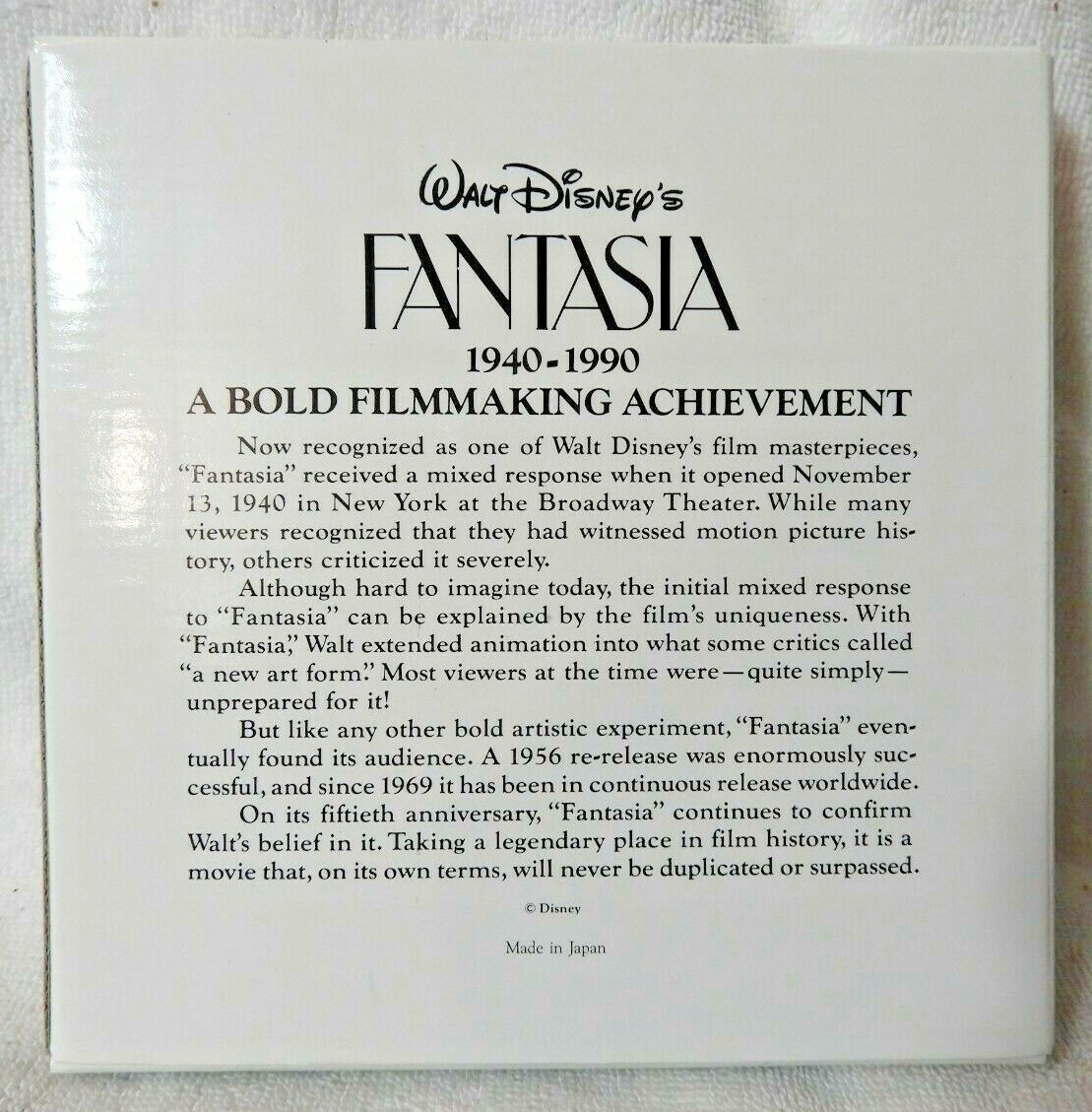 WALT DISNEY'S) FANTASIA 1940-1990 (6