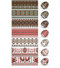 Heat Shrink Wrap Sleeve Decoration Sticker Easter Egg Wraps 7 Eggs Vyshyvanka