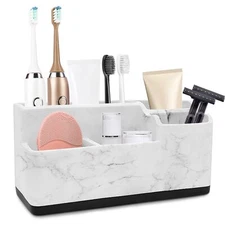 Toothbrush Holder For Bathroom5 Compartments Polyresin Storage Organizermultifun