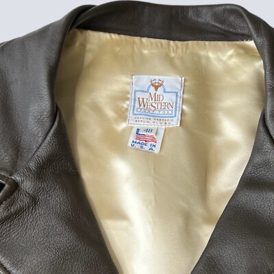 Mid Western Sport Togs Vintage Brown Deerskin Leather Jacket Mens