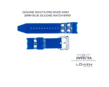 Authentic Invicta Pro Diver 24963 Blue Silicon / Steel Inserts 26mm Watch Band