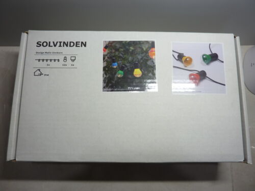 Solvinden Ikea Outdoor Large String Lights RED GREEN YELLOW 12 LED Bulbs NIB NEW - Picture 1 of 3