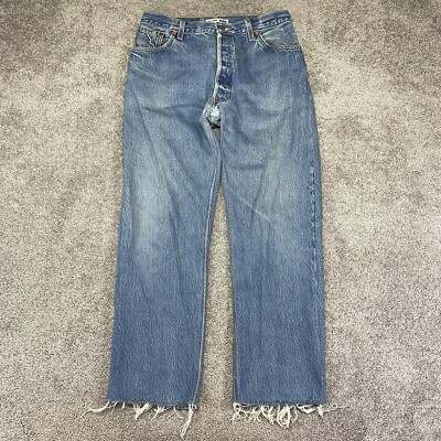 Re/Done Levi's Jeans Men's 28 Blue Denim Midrise Button Fly Frayed Hems Loose