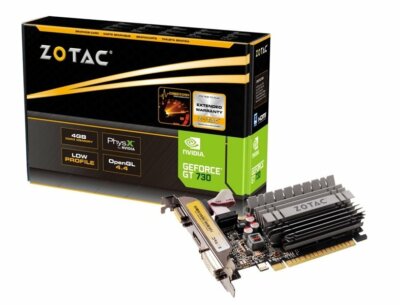 Grafikkarte 4GB ZOTAC GeForce GT 730 PCI-e 2.0 VGA DVI HDMI Low Profile NEU 0dB