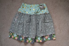 NWT Matilda Jane Size 12 Aqua Teal Gold Polka Dot Floral Knee Length Skirt
