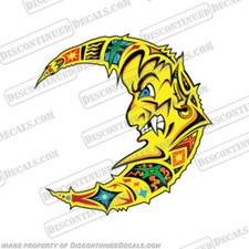 Fits Valentino Rossi "MOON" Decal 2 - 8" Long