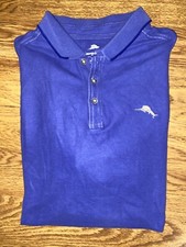 Tommy Bahama Supima Mens Blue Polo Shirt Size Large
