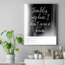 Gone With The Wind | Frankly My Dear | Movie Quote | Wall Art | Printable