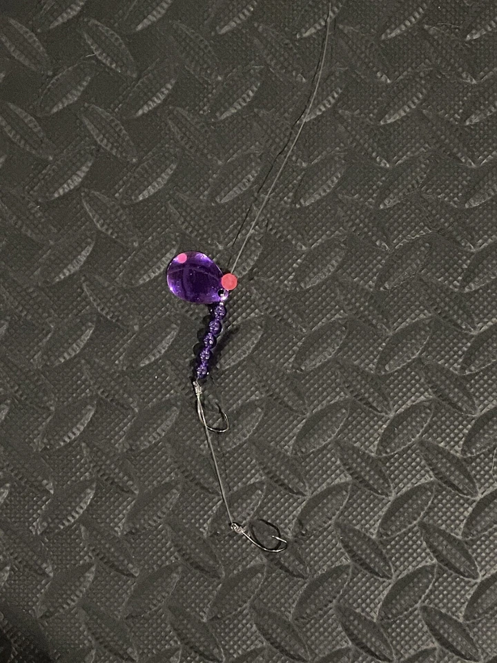 North Coast Lure Walleye Worm Harness 5 Pack Purple Dbl  Hook Colorado Blade #3 - Image 2 of 4