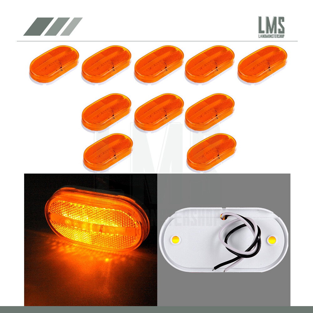 5-Pack Amber Oval Front Side Marker Clearance Lamps for Trailers Trucks Pickups