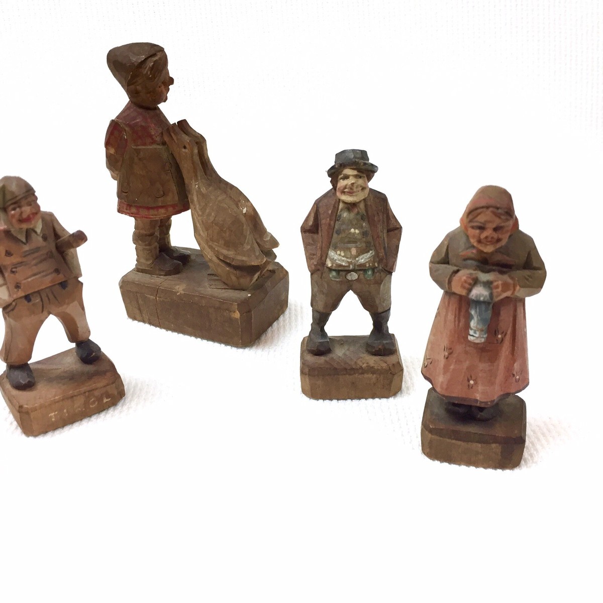 Antique Tirol Austrian Hand Carved Mini Wood Figurines Folk Art 5