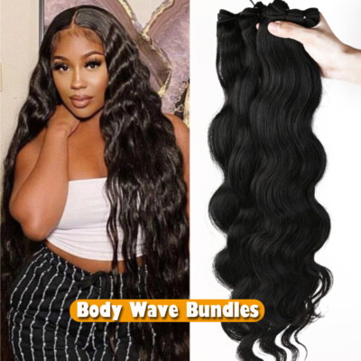 3Bundles Wavy Hair Weave Unprocessed Virgin Human Hair Extensions Indian Weft US