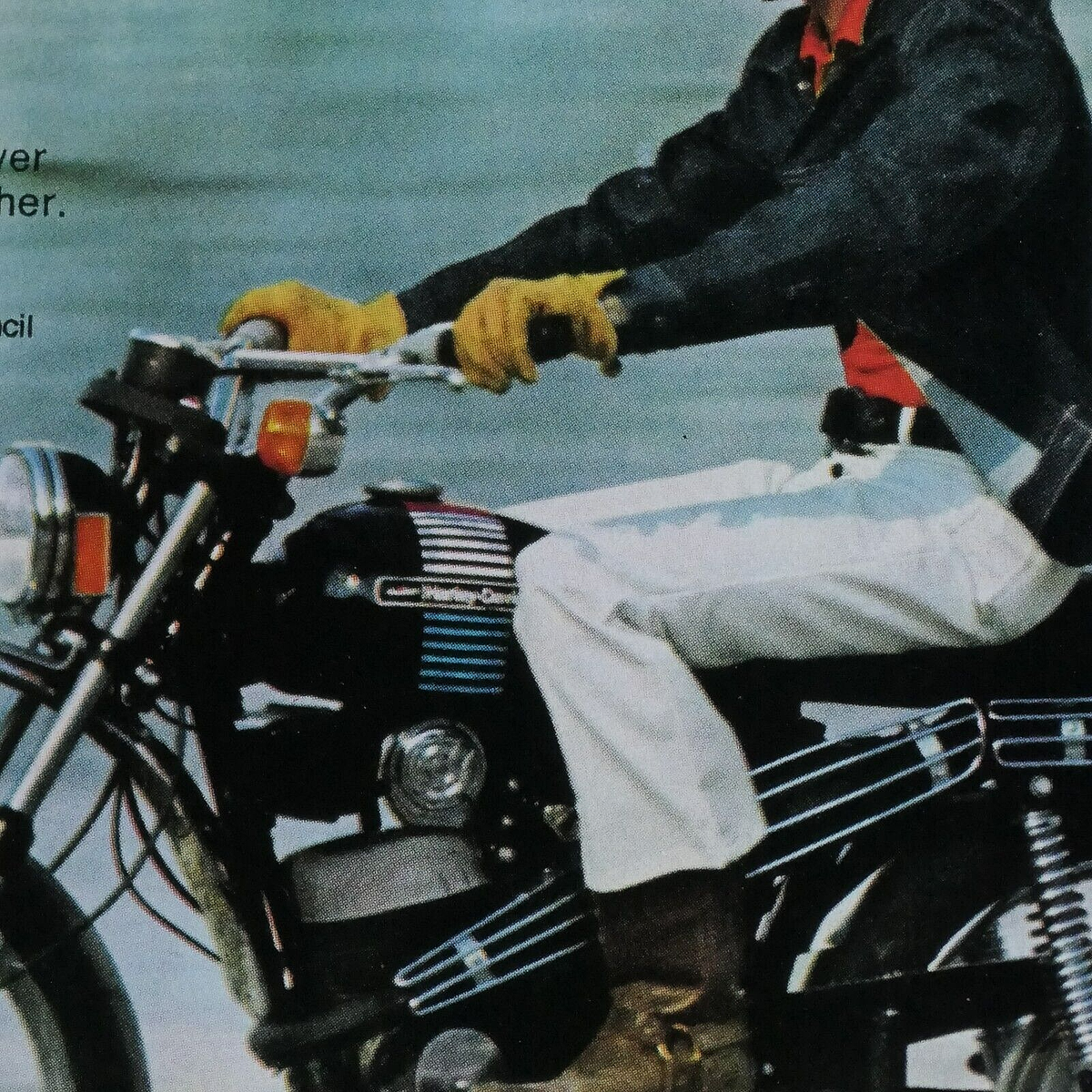 昔のポスター 1974 Harley Davidson ZX 125 Vintage Camp Fire Original Print