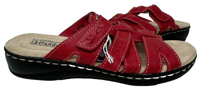 Croft & Barrow Women's Fugue Slip On Comfort Sandals Red Size:6 71X