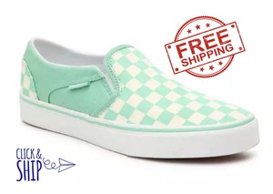 checkered vans green