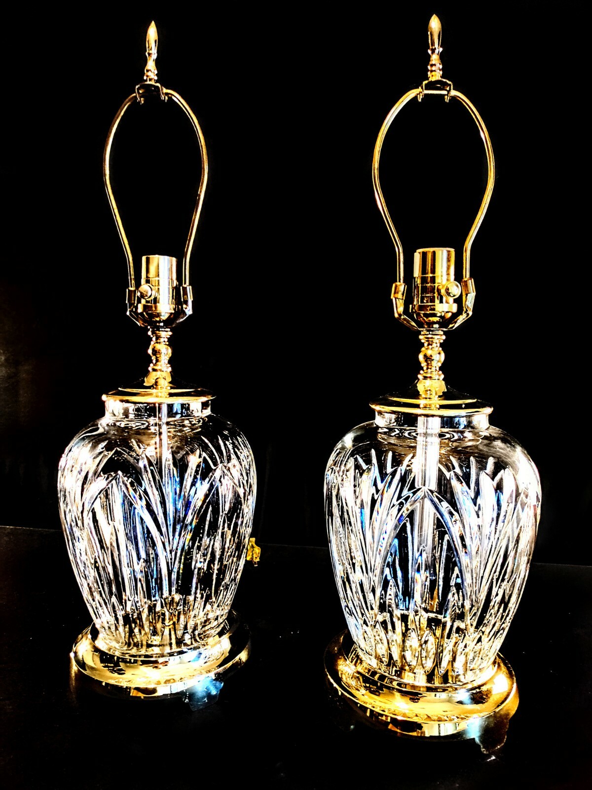 Set of Two Waterford Ballylee Fine Cut Crystal Table Lamp Mint Condition! eBay