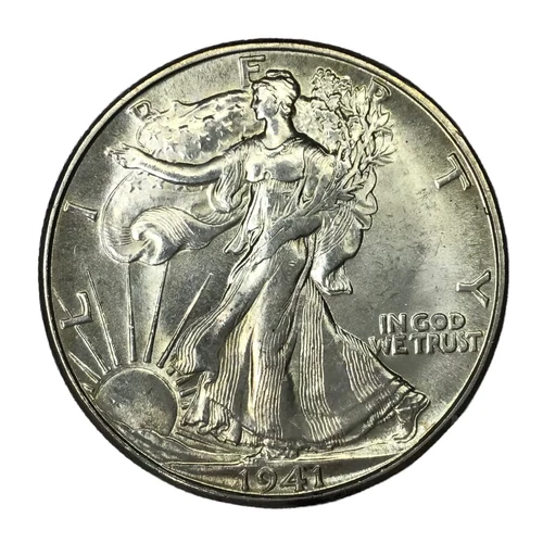 1941-D 50C Walking Liberty Half Dollar BU #