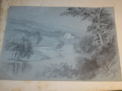 Charles William TAYLOR (1878-1960) DESSIN BARDEN TOWER YORKSHIRE ENGLAND DRAWING