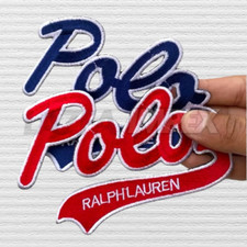 Polo Ralph Embroidered Patches sew/Iron on 5" Size Red Blue Polo Logo Patch