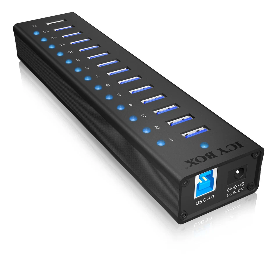 ICY BOX IB-AC6113  13-Port USB 3.0 Hub mit Ladeport 70420 B-Ware