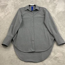 Kit And Ace Button Down Hi Lo Shirt Womens Small Gray Minimalist Office Mature