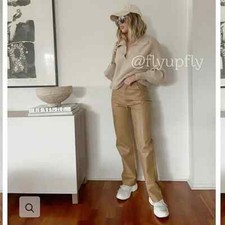 ZARA STRAIGHT LEG FAUX LEATHER PANTS Blogger's Favorite Size 0 4 6 8 High Rise