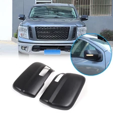 Matt Black Rearview Side Mirror Cover Accessories Trim For Nissan Titan 2016-23
