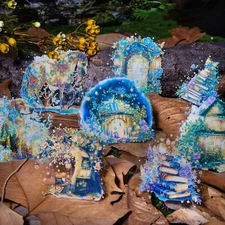 Fantasy House Animals Glitter Stickers Journals Planner Decals Scrapbook Crafts