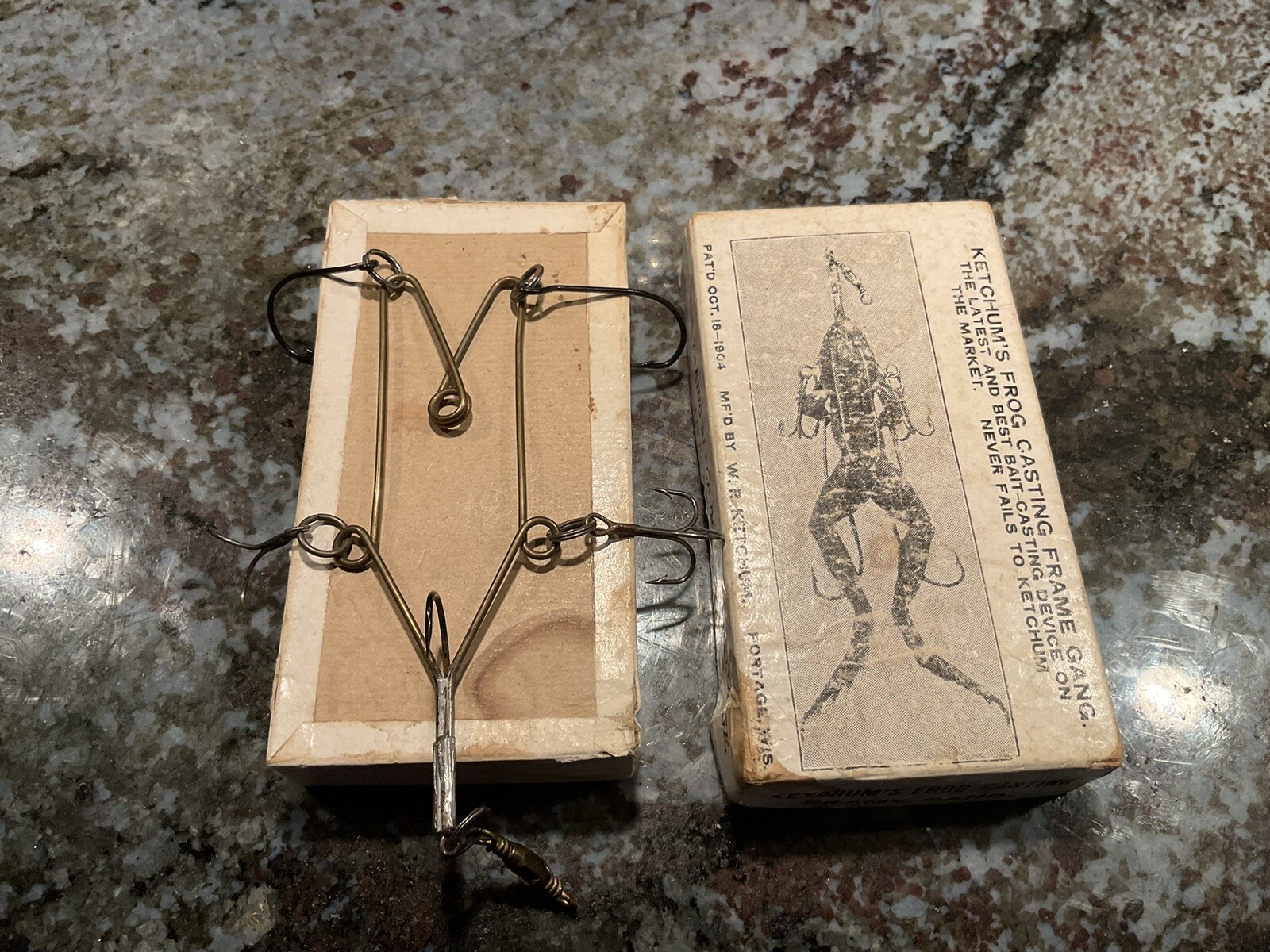 Vintage Ketchum’s Frog Harness Lure Fishing Bait Antique Wisconsin Tackle Box eBay