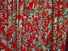NWOT Ladies 18 Gorgeous Career Dressy Skirt Red Paisley Pleated Alfred Dunner