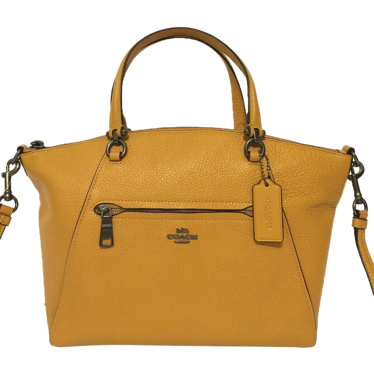 Coach Pebble Leather Prairie Satchel Handbag Crossbody Bag Womens