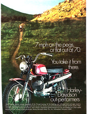 1971 Harley-Davidson Rapido 125 - Vintage Motorcycle Ad Mountains out-performers