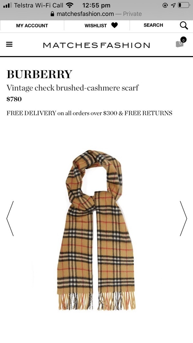 Burberry Vintage Check Cashmere Scarf | eBay