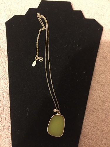 Green Stone Pendant Necklace | eBay