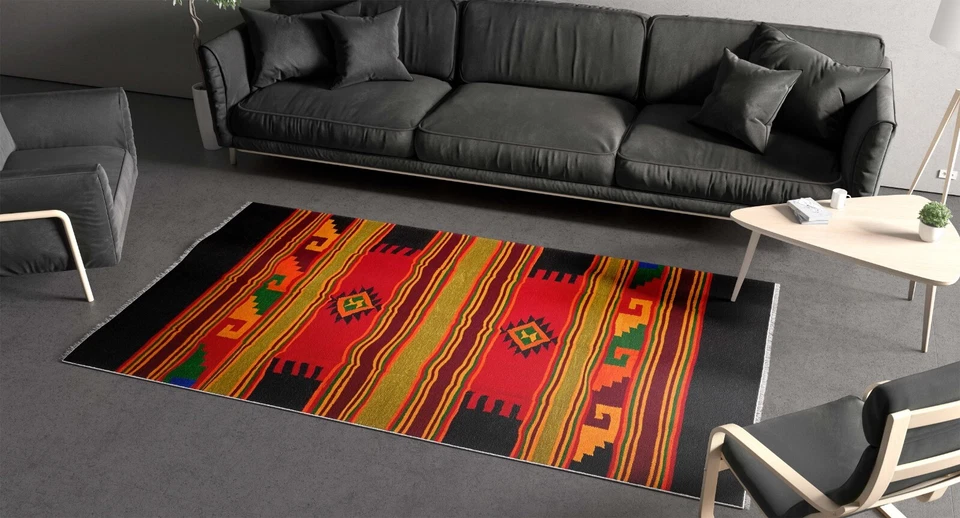 Tribal Multi Colored Hand Loomed Floor Rug Area Rug - Image 2 of 4