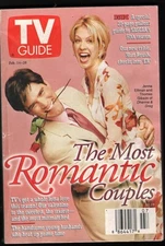 TV GUIDE, FEBRUARY 14-20, 1998, JENNA ELFMAN AND THOMAS GIBSON - DHARMA & GREG!
