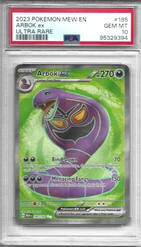 Arbok ex 185/165 Sv: Scarlet & Violet 151 Ultra Rare PSA 10 Gem Mint