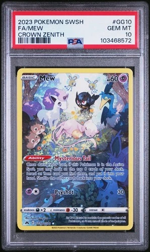 Pokémon Mew GG10/GG70 Crown Zenith Galarian Gallery Full Art Holo PSA 10