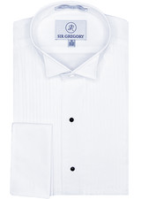  Used Sir Gregory Men's Fitted Tuxedo Shirt with Wing Collar French Cuffs and 1