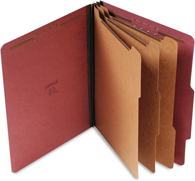 10290 Pressboard Classification Folder, Letter, Eight-Section, Red (Box of 10)