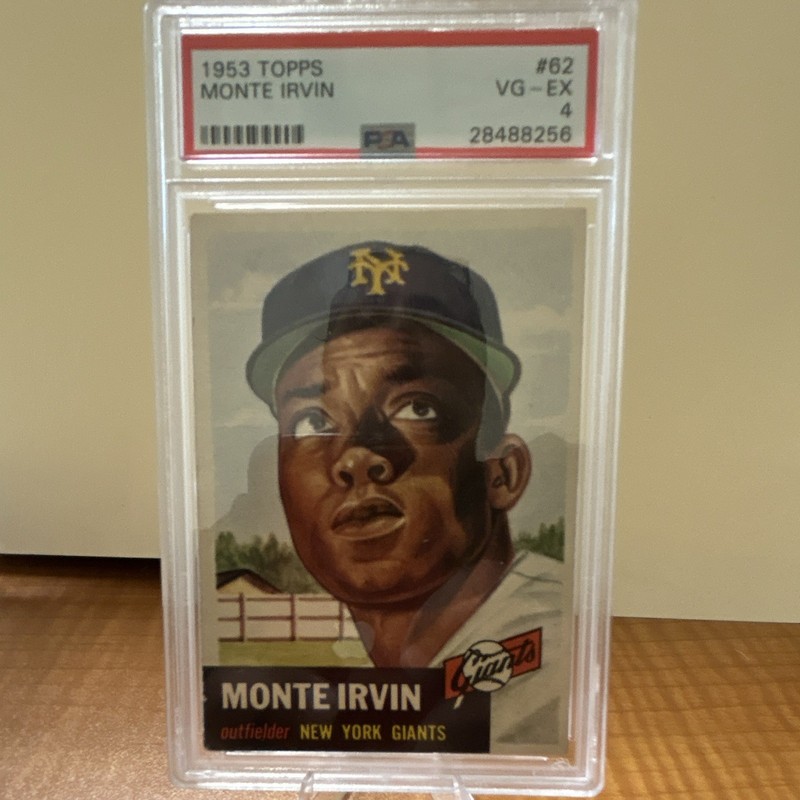 1953 Topps #62 Monte Irvin  NY Giants PSA 4 VG-EX Graded Card Vintage Baseball