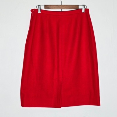 Pendleton Women's Pure Virgin Wool Skirt Size 16 Red Vintage Classic old money