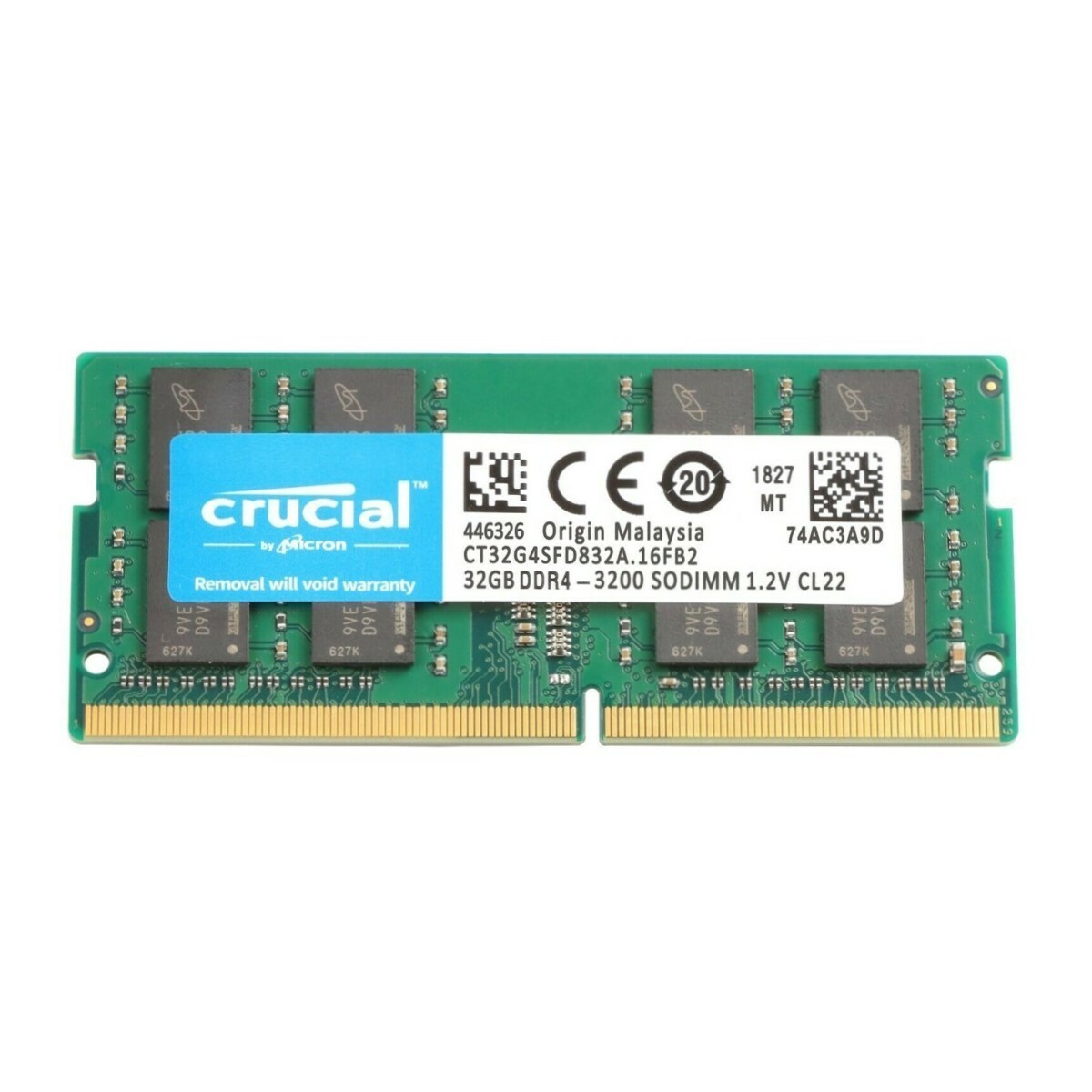 メモリー Crucial 64GB (32GB x 2)DDR4-3200 SO-DIMM Crucial - DDR4 - kit - 64 GB: 2 x 32 GB - SO-DIMM 260-pin