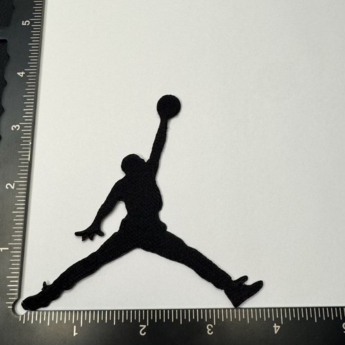 Black - Air Jordan Jump Man Sew/Iron On Embroidered Badge Jeans Bag, Hat