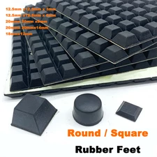Black Rubber Feet Self-Adhesive Bumper Furniture Table Pads Size Round/Square